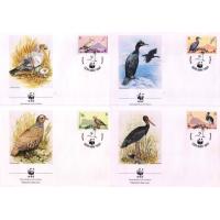 WWF Gibraltar 1991 Fdc  Barbery Partridge Black Stork Vulture