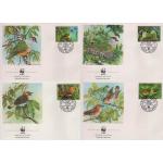 WWF Cook Island 1989 Fdc Maxi Cards Birds Rarotonga Flycatcher