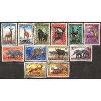 Congo 1959 Stamps Wildlife Gorilla Giraffe Etc