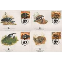 WWF Paraguay 1985 Beautiful Fdc Giant Anteater & Armadillo