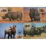 WWF Central Africa 1983 Beautiful Maxi Cards Rhinoceros