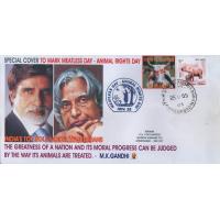 India Fdc 2005 Amitabh Bachchan Animal Rights Day