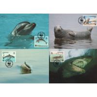 WWF Guernsey Maxi Cards 1990 Dolphin Grey Seal Etc