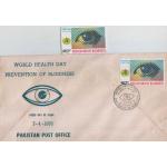 Pakistan Fdc 1976 & Stamp World Health Day Eye Blindnes