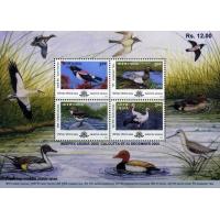 India Stamps 2000 S/Sheet Migratory Birds 4v Set MNH