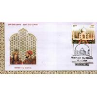 India 2004 Fdc Stamp S/Sheet & Free Postcard Taj Mahal