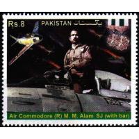 Pakistan Stamps 2014 M M Alam Fighter Pilot World Record Holder