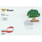 Austria Fdc 2017 Real Oak Tree Wooden Stamp
