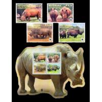 WWF Botswana 2010 Stamps Rhinoceros MNH