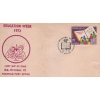 Pakistan Fdc 1972 Education Week