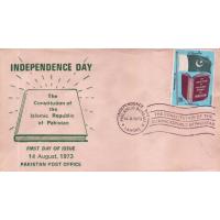 Pakistan Fdc 1973 Independence Day & Constitution Flag