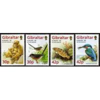 Gibraltar 1999 Stamps Nature Reserves Kingfisher Bird Fishes