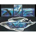 Vanuatu 2001 S/Sheet & Stamps Odd Shape Cut Mother& Baby Whales