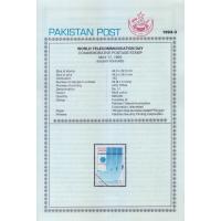 Pakistan Fdc 1993 Brochure & Stamp World Telecommunication Day