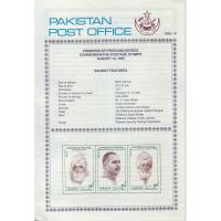 Pakistan Fdc 1992 Brochure & Stamps Pioneer Of Freedom