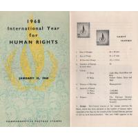 Pakistan Fdc 1968 Brochure & Stamp Intl Year for Human Right