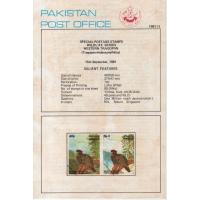 Pakistan Fdc 1981 Brochure & Stamps Western Tragopan