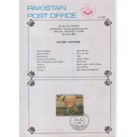 Pakistan Fdc 1983 Brochure & Stamp Chinkara Gazelle