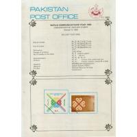 Pakistan Fdc 1983 Brochure & Stamps World Communication Year