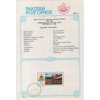 Pakistan Fdc 1985 Brochure & Stamp Lawrence College Murree