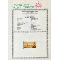 Pakistan Fdc 1988 Brochure & Stamp Jamshed Nusserwanjee Mehta