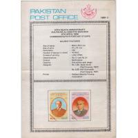 Pakistan Fdc 1989 Brochure & Stamps Zulfiqar Ali Bhutto