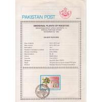 Pakistan Fdc 1992 Brochure Stamp Medicinal Plants Banafsha