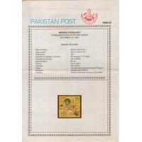 Pakistan Fdc 1993 Brochure Stamp World Food Day FAO