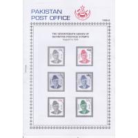 Pakistan Fdc 1998 Brochure & Stamps Definitive Quaid-i-Azam