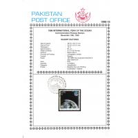 Pakistan Fdc 1998 Brochure & Stamp Year of the Ocean