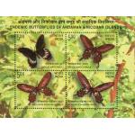 India 2008 Stamps S/Sheet Endemic Butterflies Of Andaman